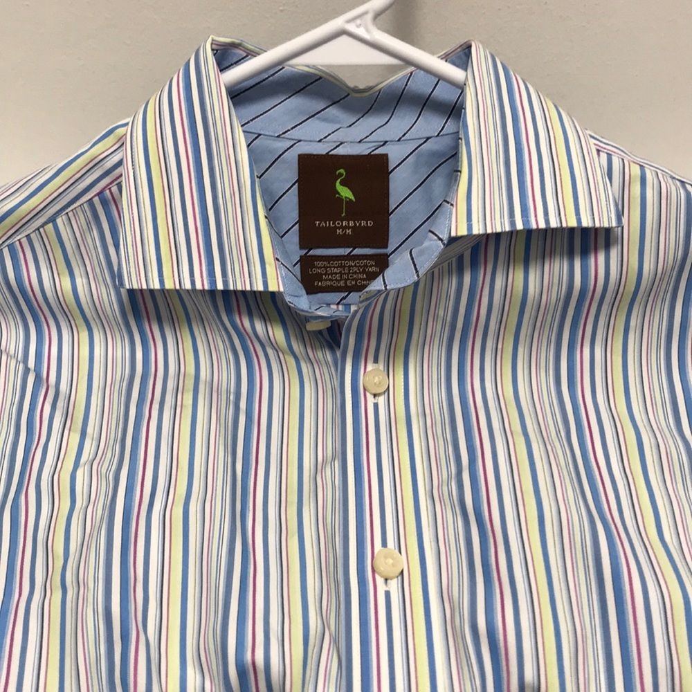 🔥LN TAILORBYRD STRIPED DRESS CASUAL BUTTON SHIRT